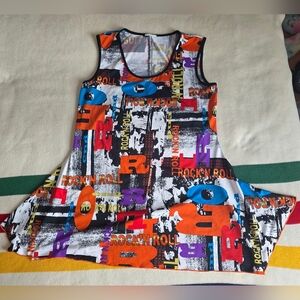 Rock 'n' Roll Graphic Print Skater Dress